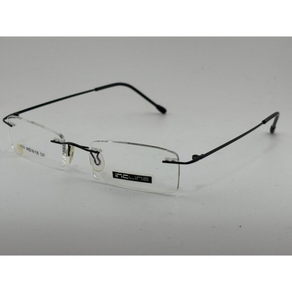 INCLINE - 4024 48-19-135 C01 Black Rimless Metal Glasses Frames